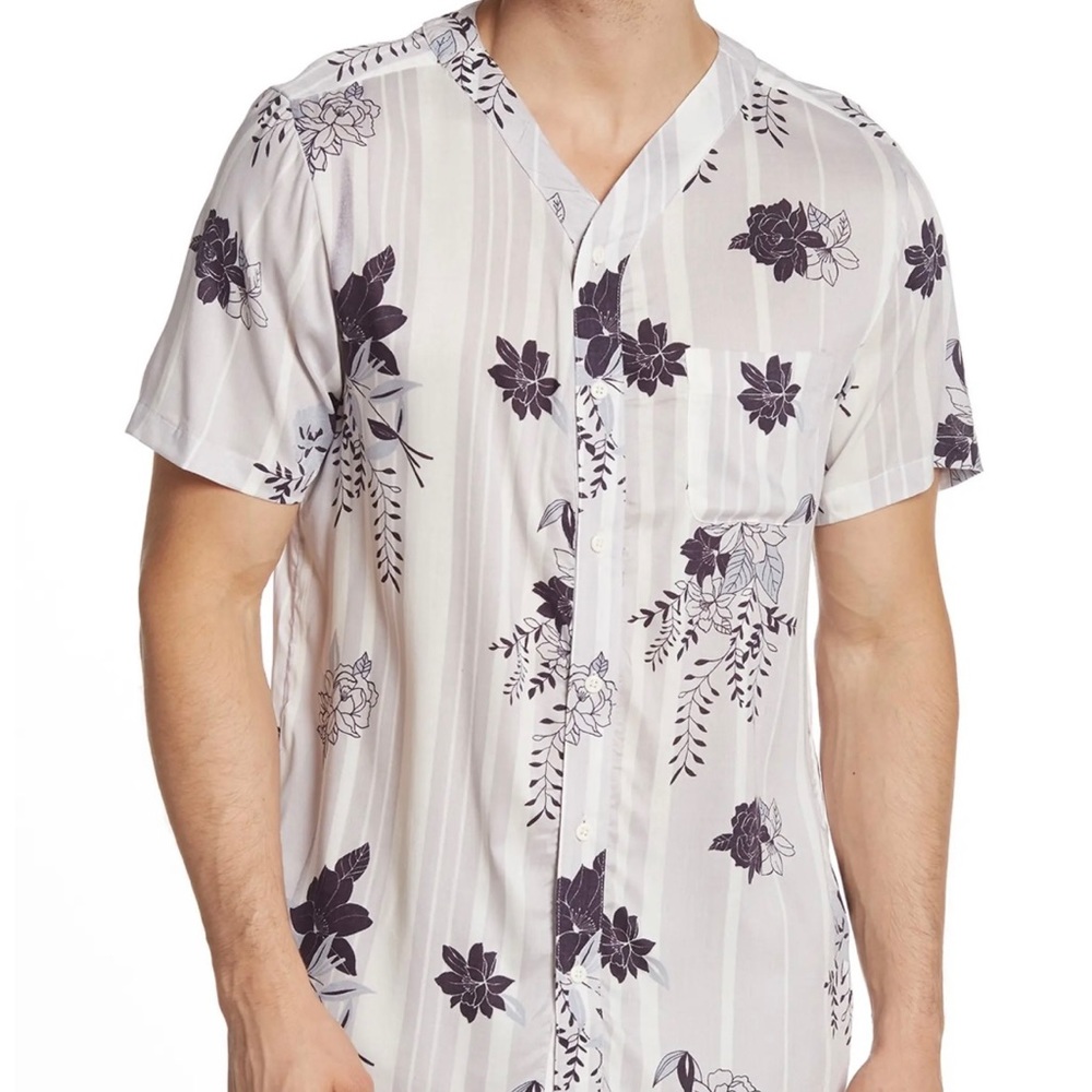 Onia Luca Shirt Mens Floral Tropical Short Sleeve Button Up Shirt M NWT